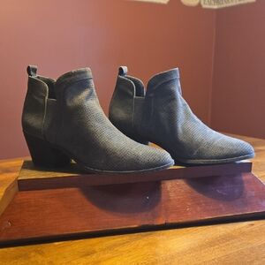 Style & Co Gray Ankle Booties with Chelsea Panels